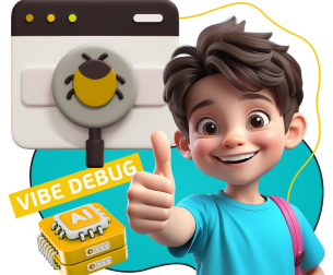 Тестирование & Vibe Debug. Охотники за багами - КИБЕРшкола программирования для детей, компьютерные курсы для школьников, начинающих и подростков - KIBERone г. куюки